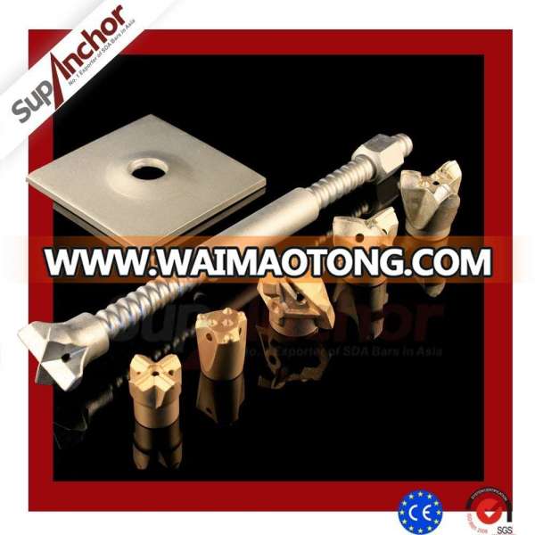 SupAnchor high quality SDA hollow drilling rock anchor bolts & reinforcing steel bars